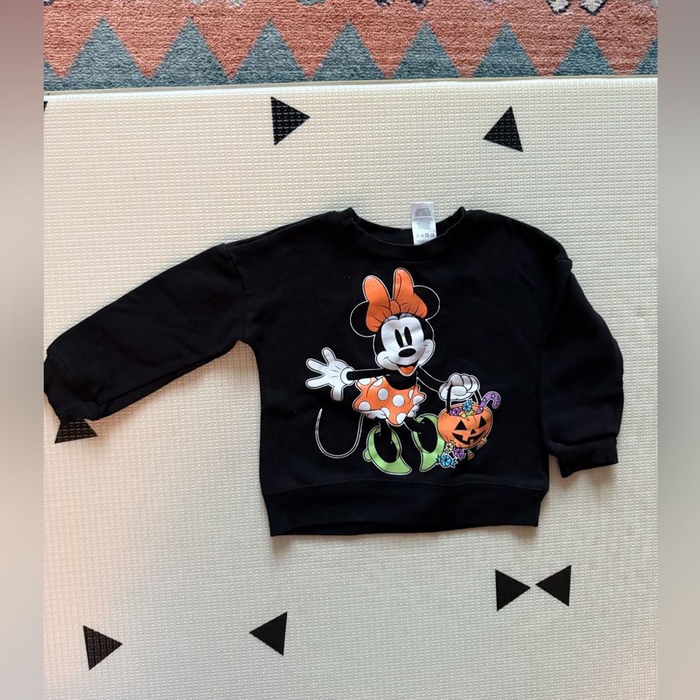 Disney|Baby girl Minnie Mouse Black Halloween Sweatshirt•••orange polka dot,3T - Picture 9 of 9